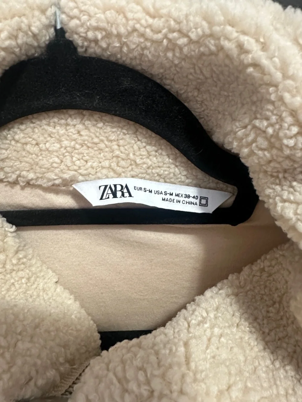 Zara Two‎ Tone Sherpa Zip Pullover Sweatshirt